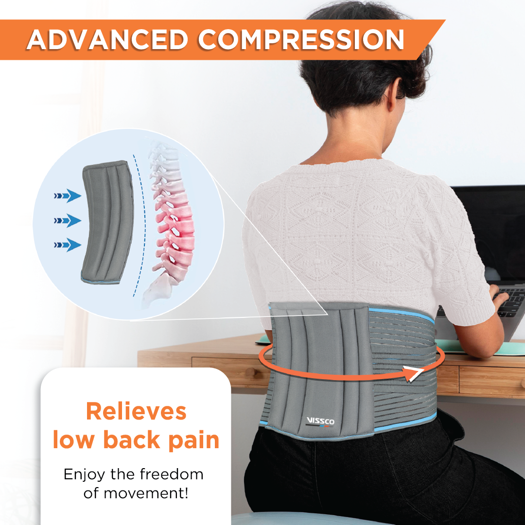 Vissco Lumbocare (Lumbo Sacral Belt) | Provides Support to the Lower Back | Pain solution for Back and Abdomen (Grey)