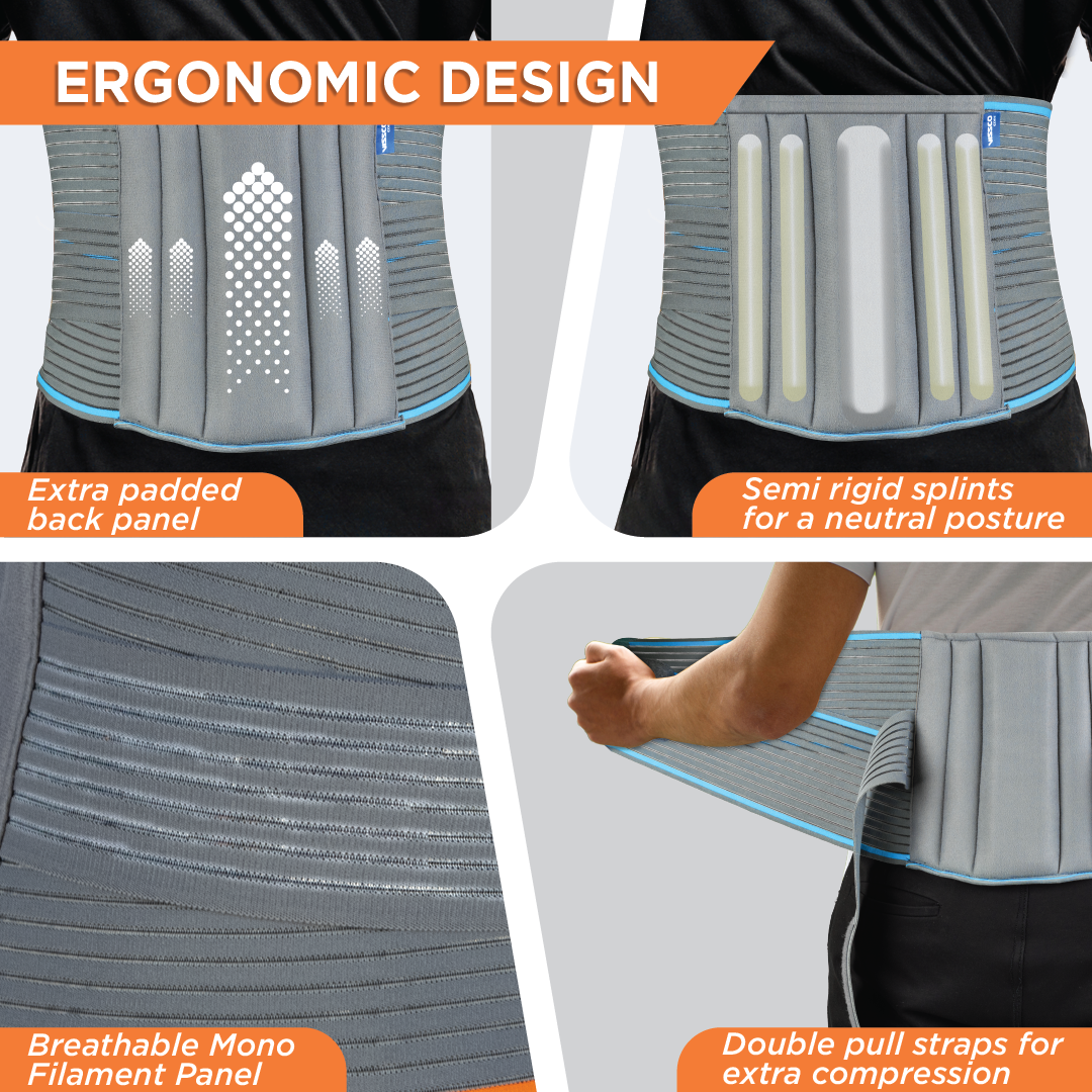 Vissco Lumbocare (Lumbo Sacral Belt) | Provides Support to the Lower Back | Pain solution for Back and Abdomen (Grey)