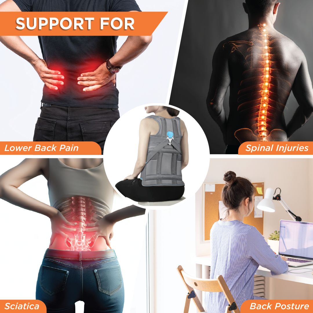 Vissco Dorso Lumbar Spinal Brace (Taylor Brace) | Provides Firm Back Support to the Thoracic & Lumbar Spine (Grey)