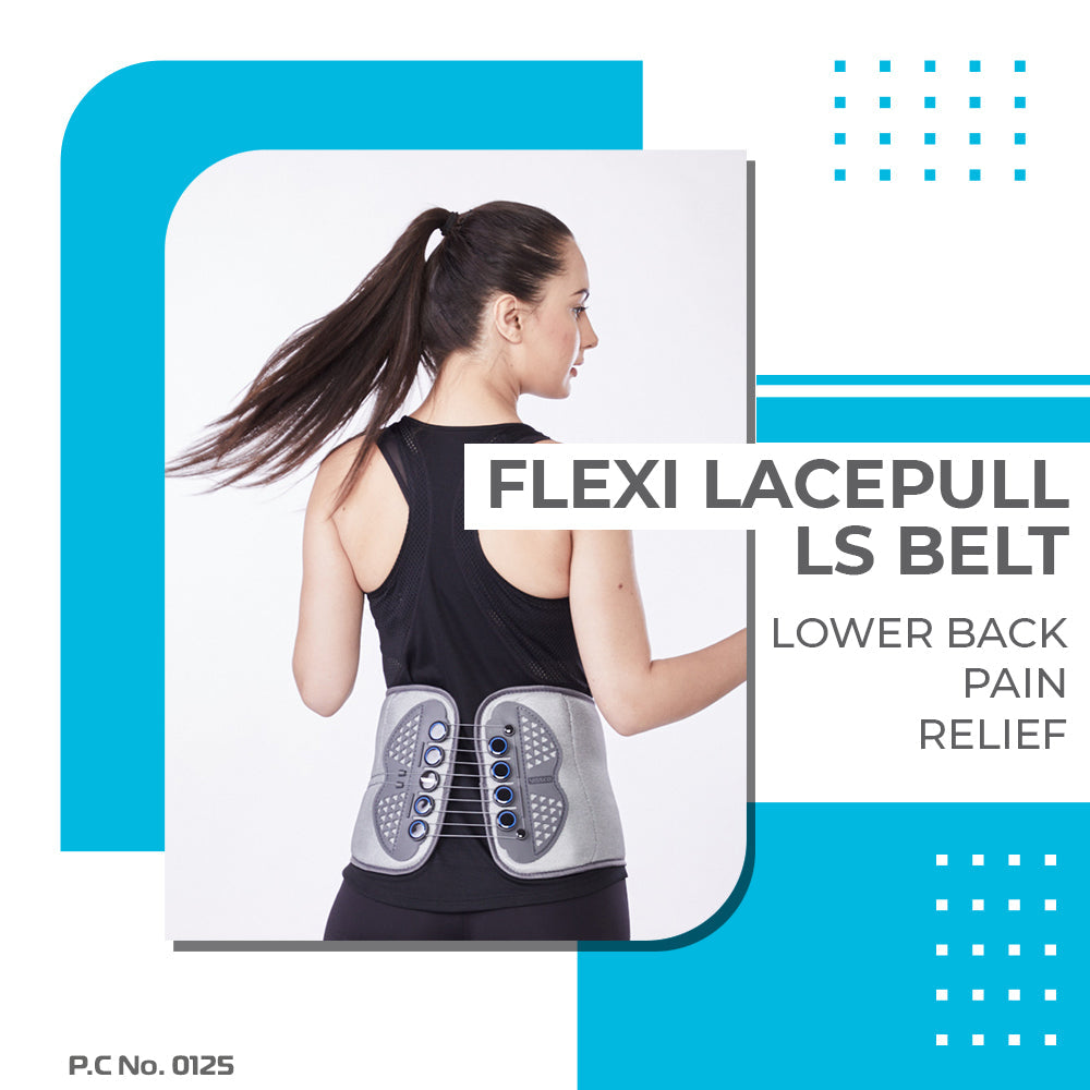 Flexi Lacepull LS Belt (Moderate Support)|Provides Support to the Lower Back |  With Lace Pull Mechanism (Grey) - Vissco Next