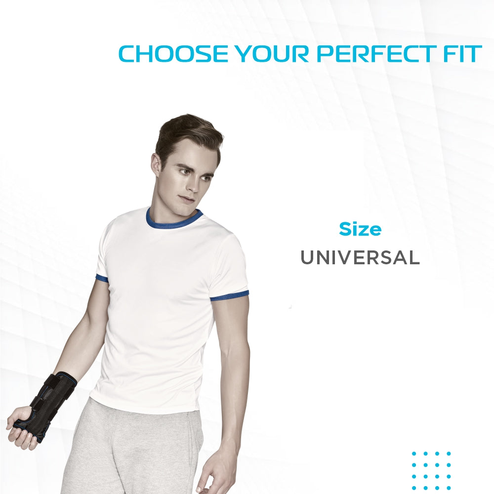 Forearm Brace - Short | Provides Firm Support to the Wrist | For Colle's fracture & Wrist Sprain/Strain | (Black) - Vissco Next