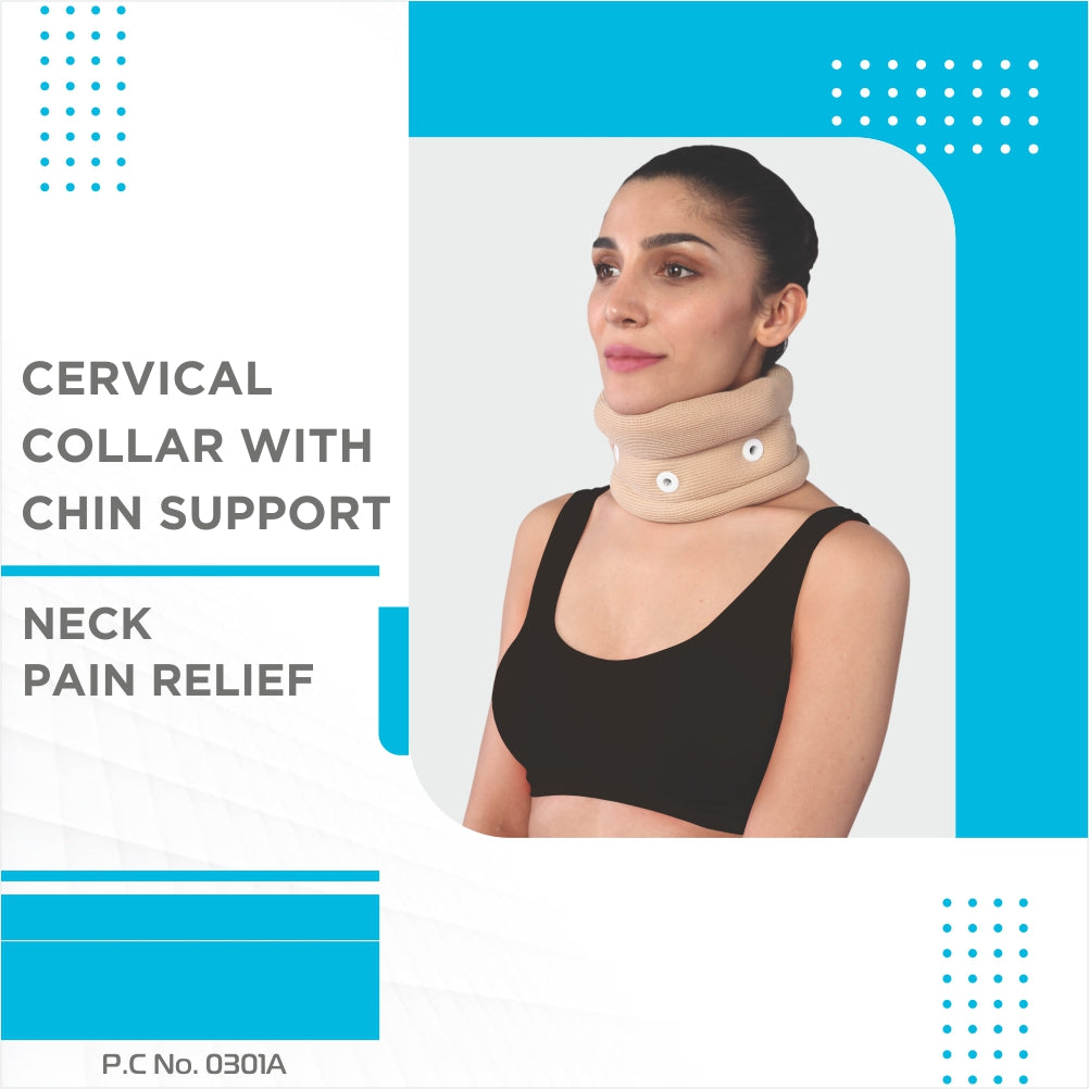 Vissco Cervical Collar With Chin Support | Provides Moderate Support  & Stability to the Neck (Beige)