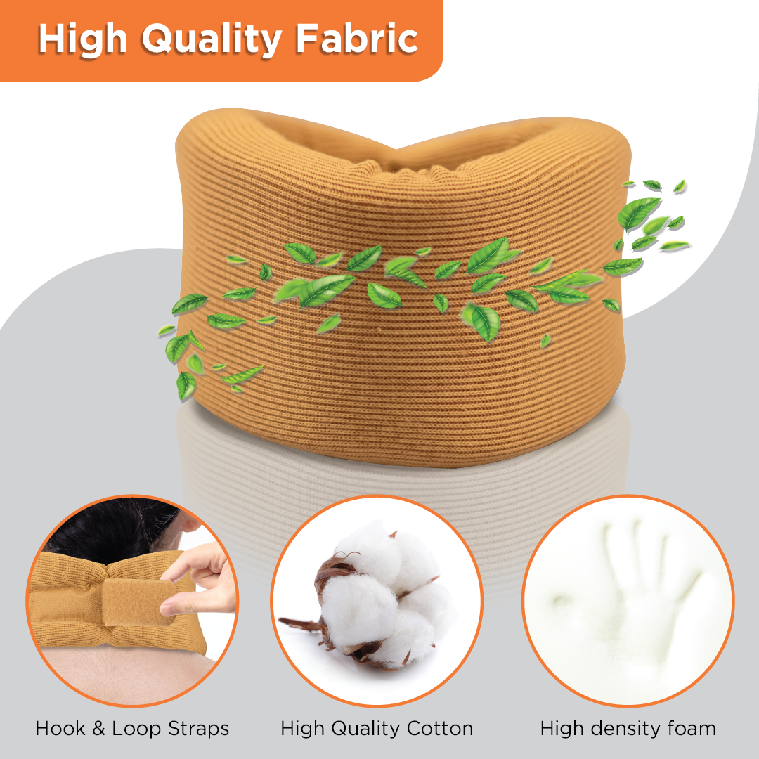 Vissco Cervical Collar Soft | Neck Support for Cervical Spine Immobilization & Pain Relief (Beige)