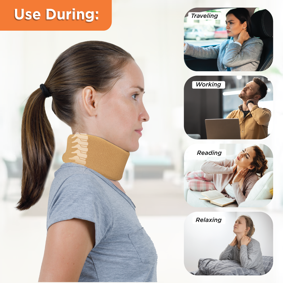 Vissco Cervical Collar Soft | Neck Support for Cervical Spine Immobilization & Pain Relief (Beige)