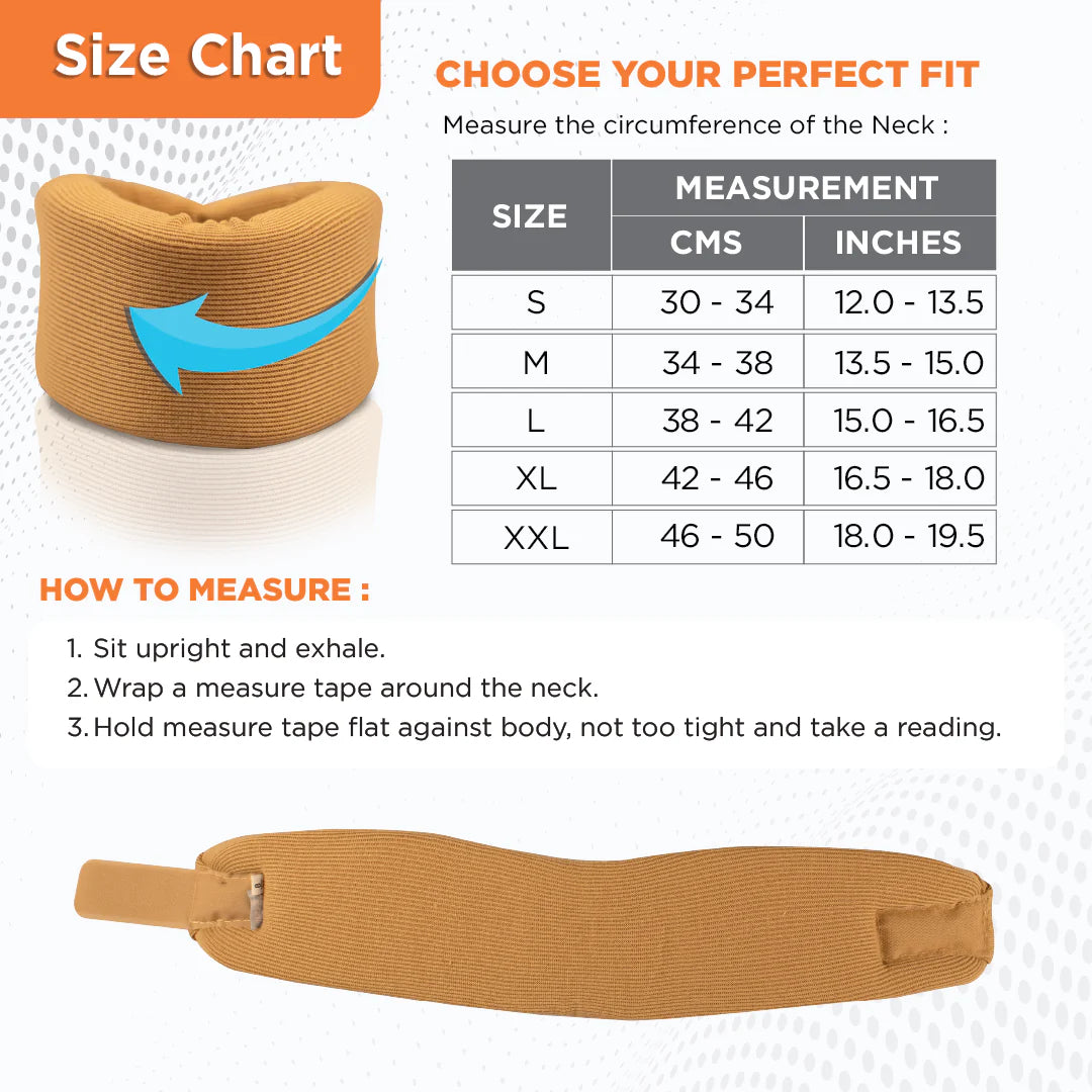 Vissco Cervical Collar Soft | Neck Support for Cervical Spine Immobilization & Pain Relief (Beige)