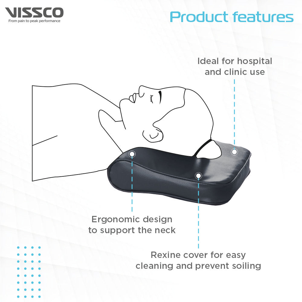 Vissco Cervical Pillow (Regular) | Prevents Cervical Spondylitis, Mild Sprain & Stiff Neck (Grey)