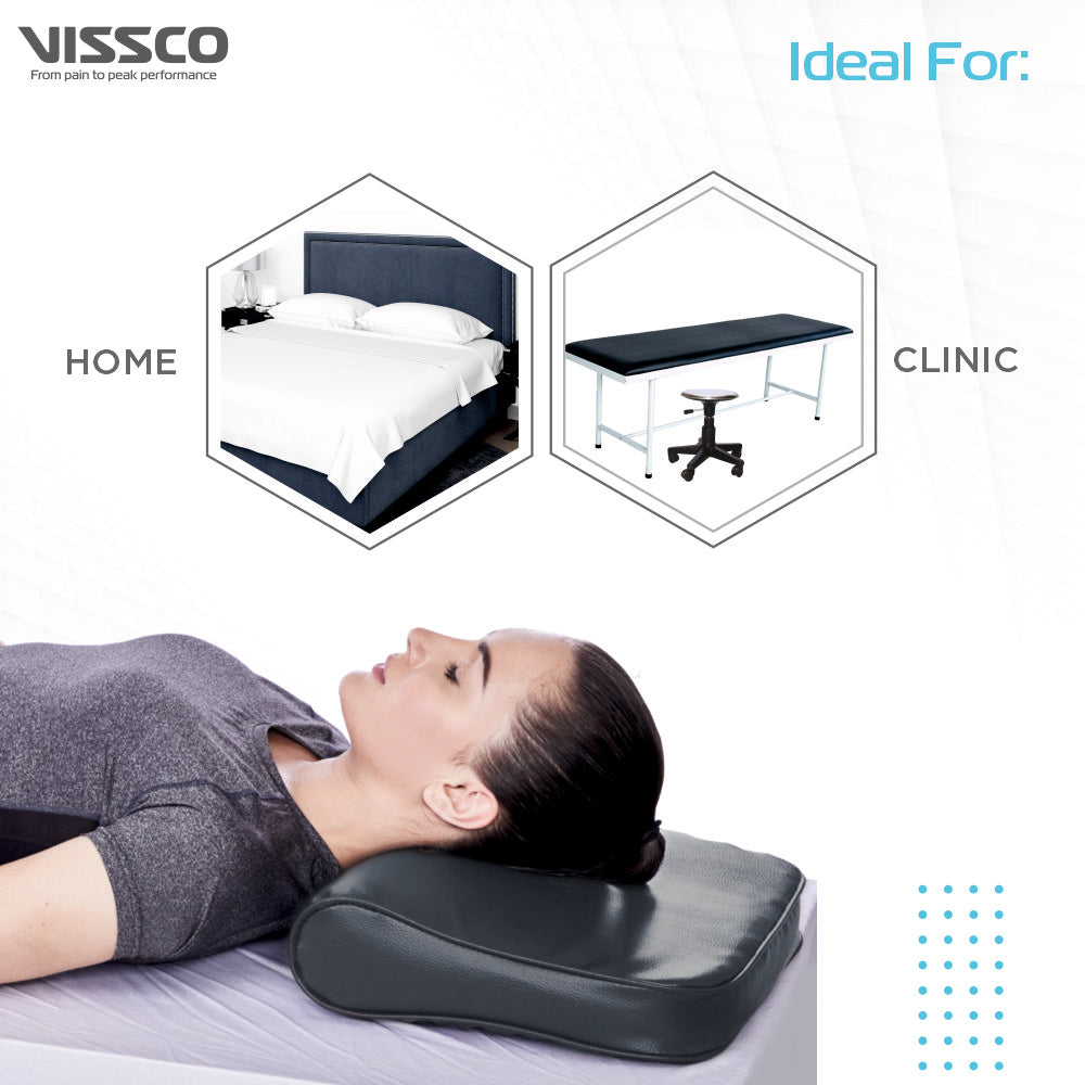 Vissco Cervical Pillow (Regular) | Prevents Cervical Spondylitis, Mild Sprain & Stiff Neck (Grey)
