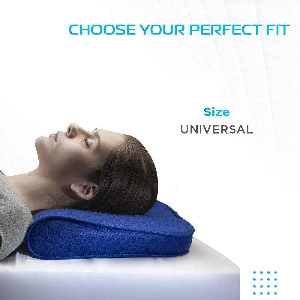 Vissco Deluxe Cervical Pillow | Neck Pillow to Maintain Correct Posture of the Neck & Spine Alignment (Blue)