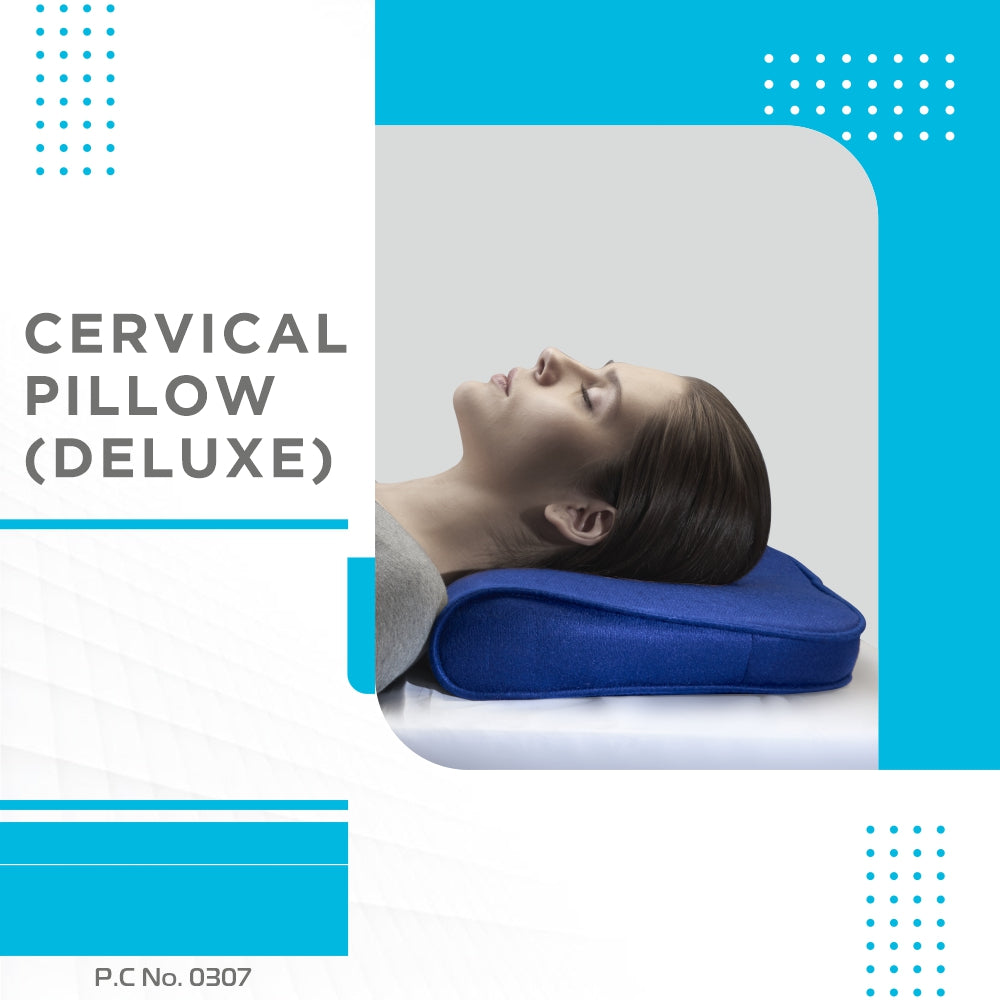 Vissco Deluxe Cervical Pillow | Neck Pillow to Maintain Correct Posture of the Neck & Spine Alignment (Blue)