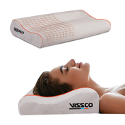 Vissco Cervical Pillow | Neck Pillow to Maintain Correct Posture of the Neck & Spine Alignment (Grey)