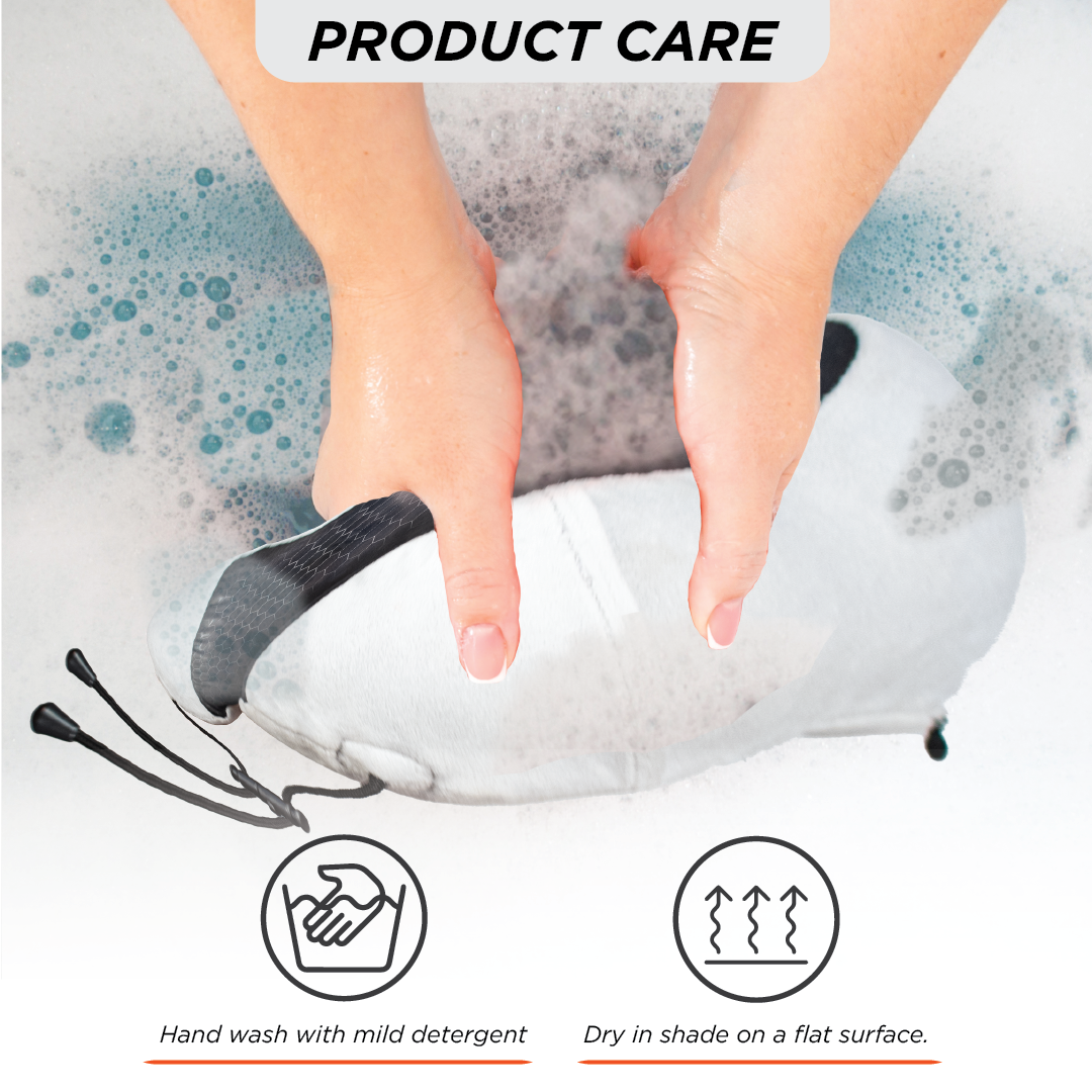 Vissco Tra-Well Ergonomic Neck Pillow with Sleeping Gel Eye Mask, Contoured Memory Foam Travel Neck Pillow, Orthopedic Neck Support
