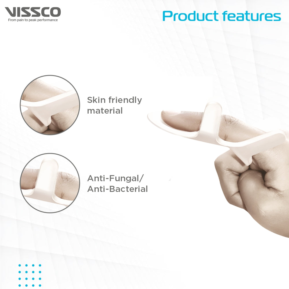 Vissco Finger Splint |Firm Finger Support  for metacarpal fracture | Tendon injury of the Finger & Post surgery (White)
