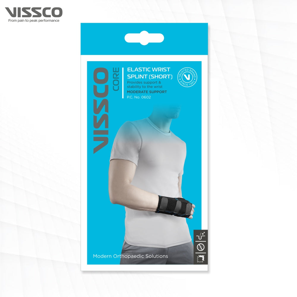 Universal Elastic Wrist Support | Wrist Support For Colle's fracture | Wrist sprain/strain | Arthritis | Post-operative support | Pain Reliever (Black) - Vissco Next