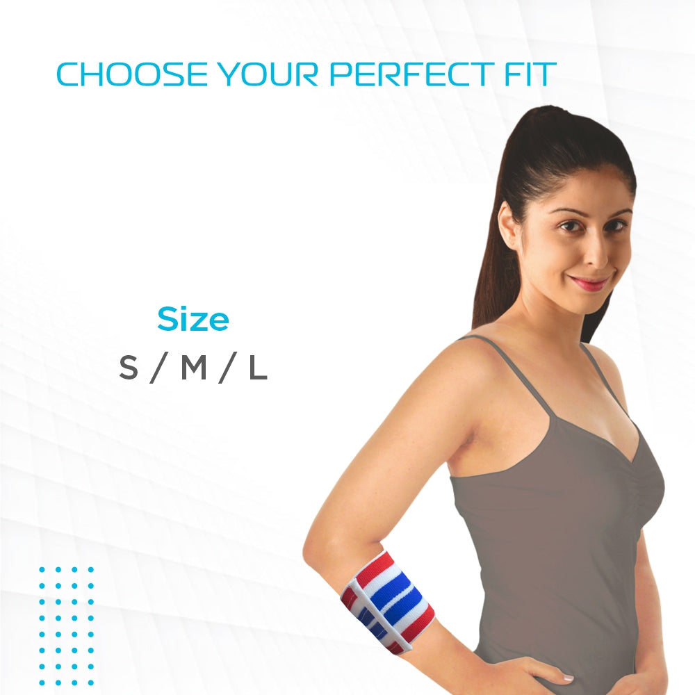 Vissco Tennis Elbow Belt | Elbow Pain Relief | Put it for Tenderness of Forearm (Multicolor)