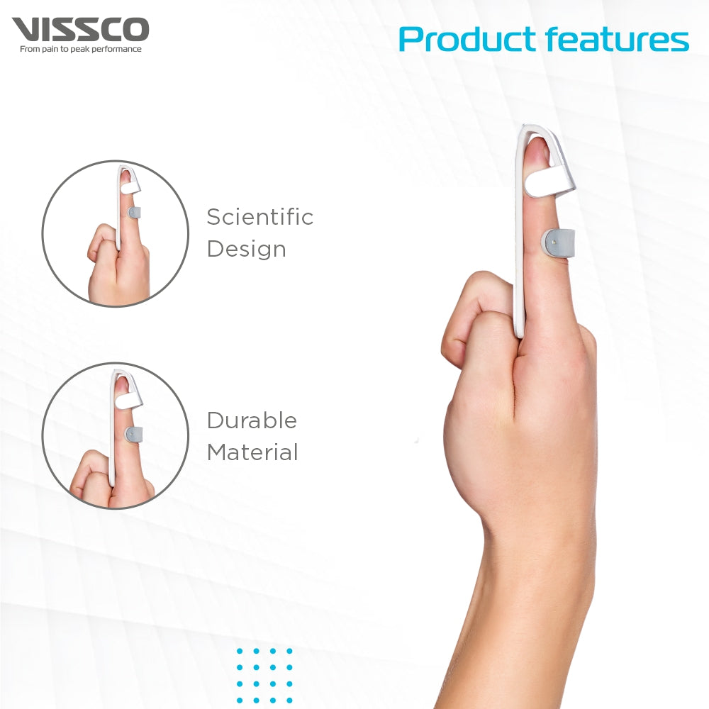 Vissco Finger Splint - Baseball | Provides Firm Support to the Dip Joint of the Finger (Silver)