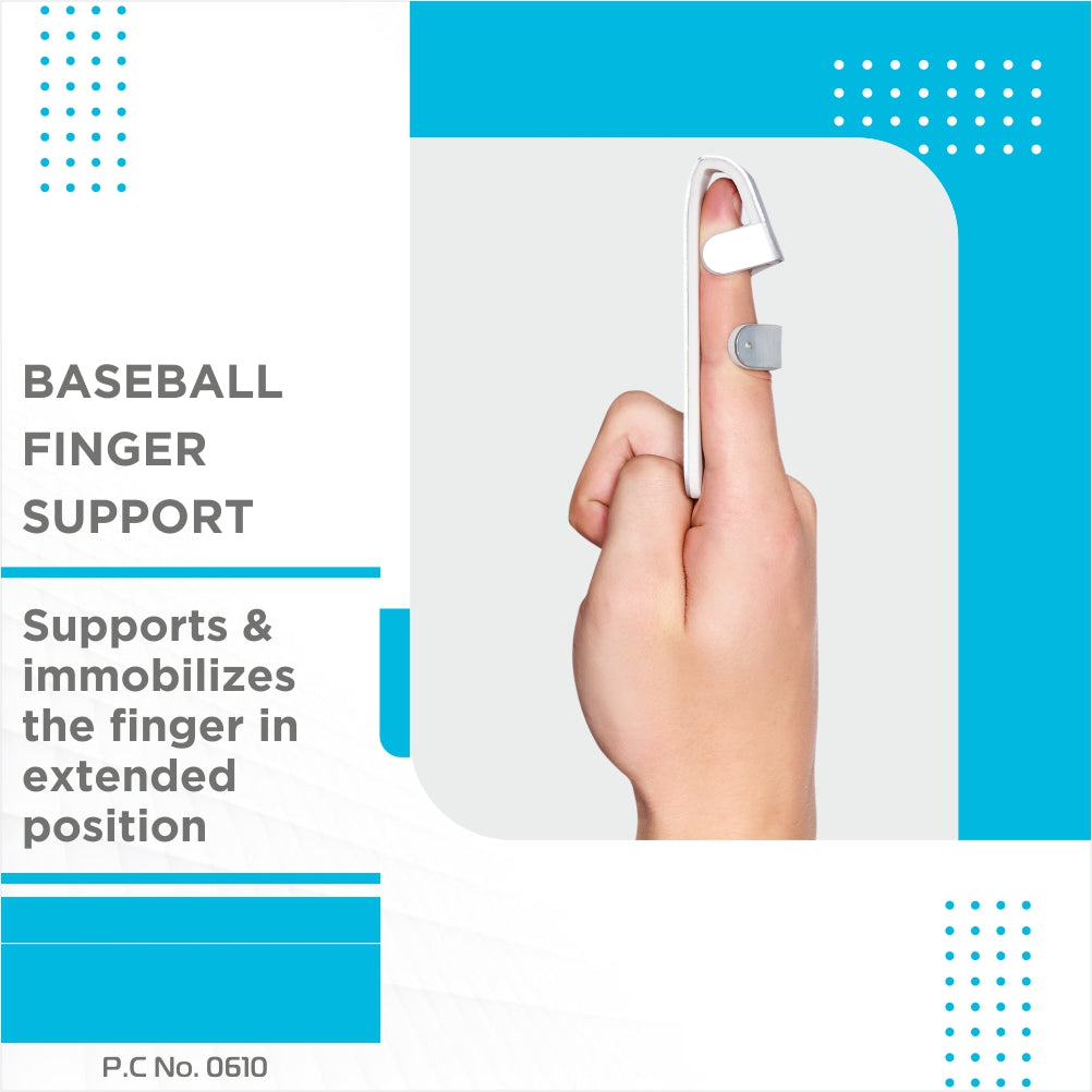 Vissco Finger Splint - Baseball | Provides Firm Support to the Dip Joint of the Finger (Silver)