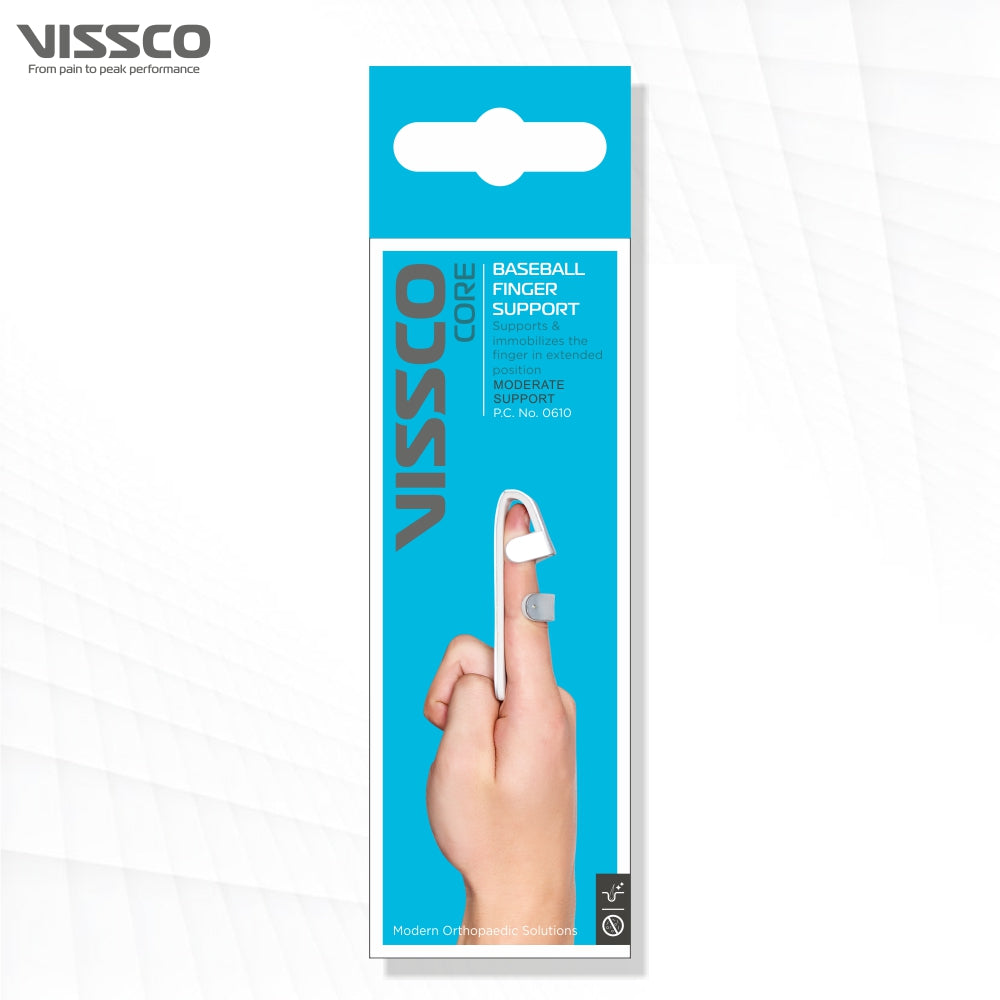 Vissco Finger Splint - Baseball | Provides Firm Support to the Dip Joint of the Finger (Silver)
