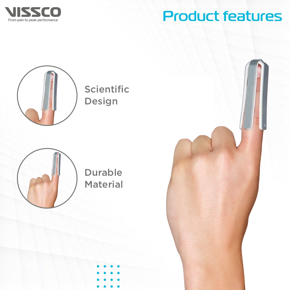 Vissco Finger Splint - All Sides | Provides Firm Support to the Finger (Silver)