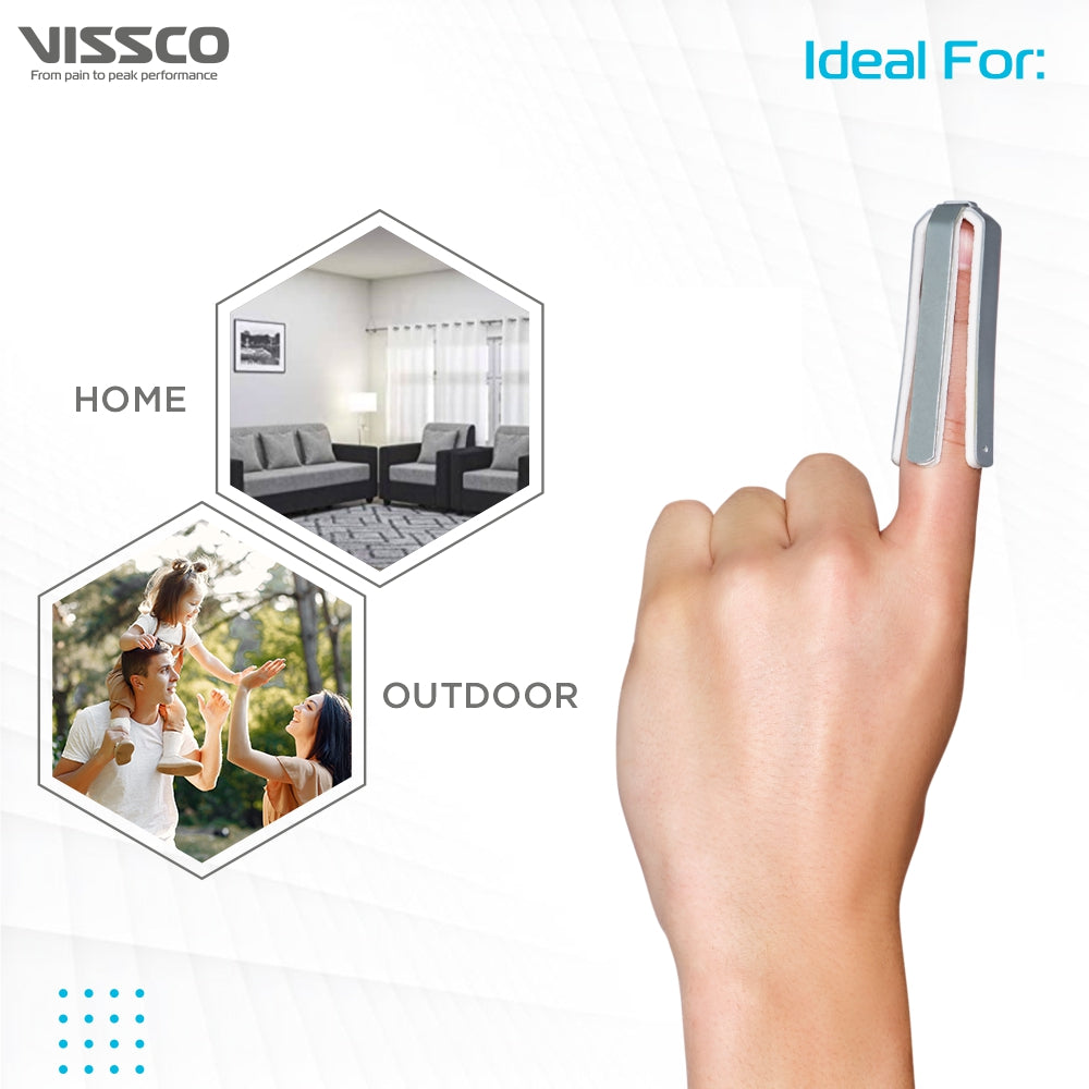 Vissco Finger Splint - All Sides | Provides Firm Support to the Finger (Silver)