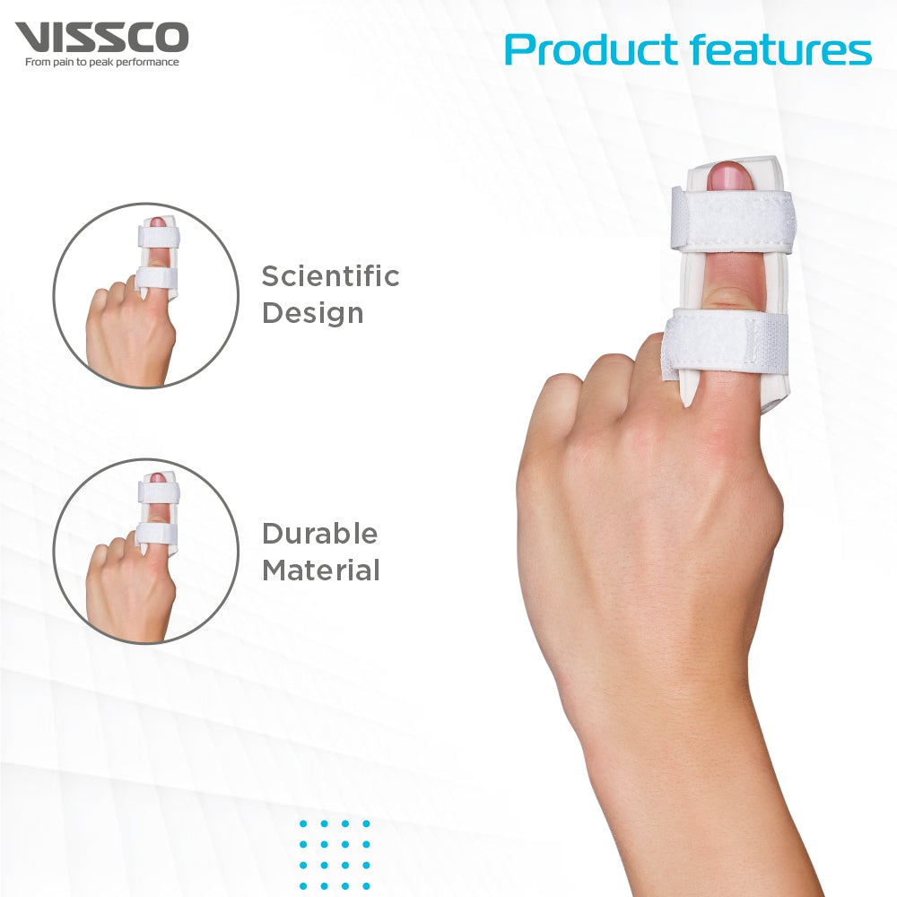 Vissco Swan Finger Splint | Provides Firm Support & Immobilizes the Finger (White)