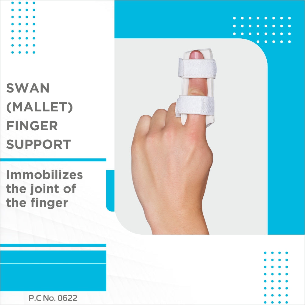 Vissco Swan Finger Splint | Provides Firm Support & Immobilizes the Finger (White)