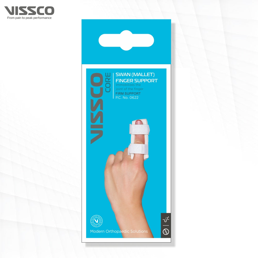 Vissco Swan Finger Splint | Provides Firm Support & Immobilizes the Finger (White)