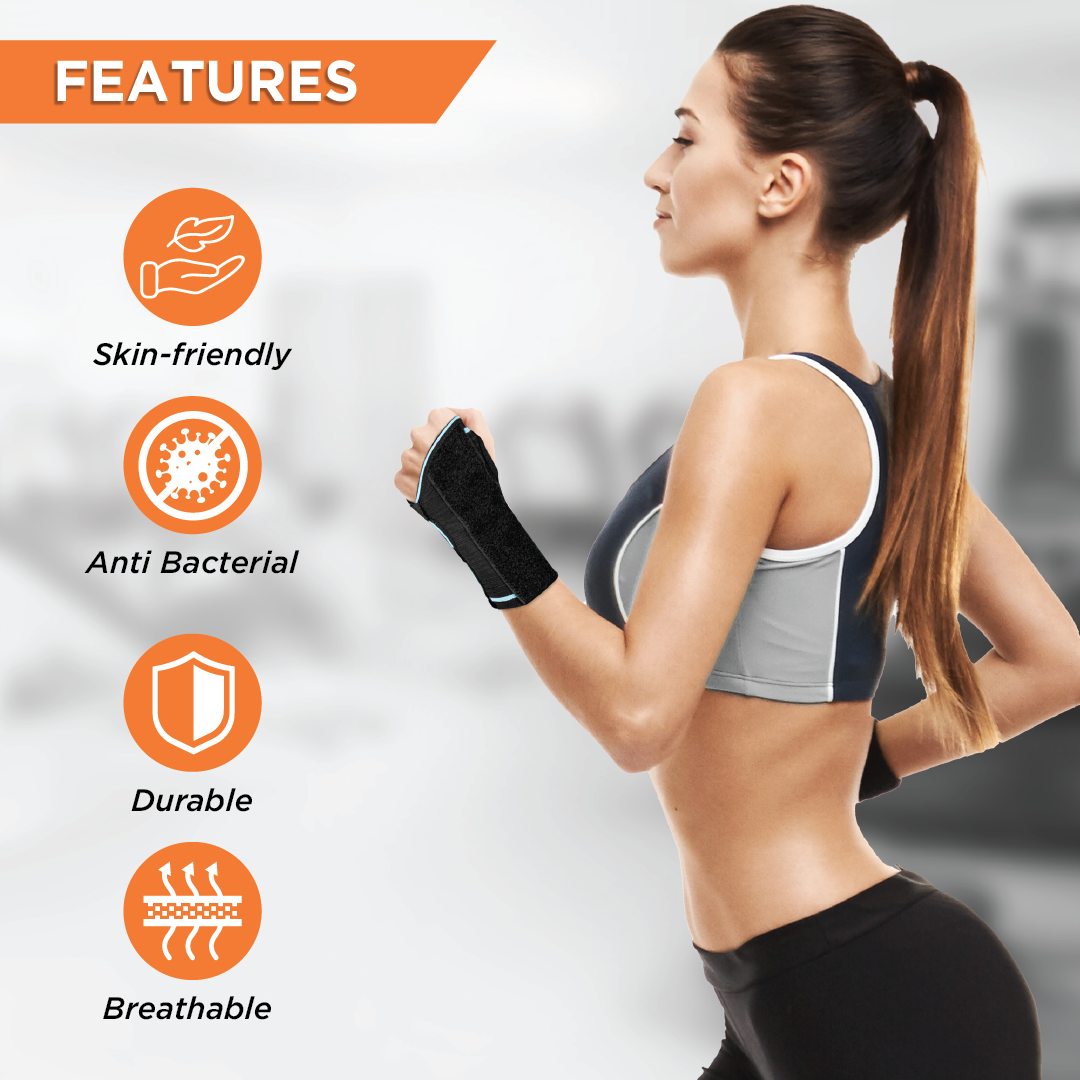Vissco Universal Cockup Support | Wrist Support For Colle's fracture | Wrist sprain/strain | Arthritis | Post-operative support | Pain Reliever | (Black)