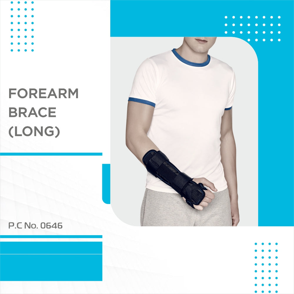 Forearm Brace - Long | Provides Firm Support to the Wrist | For Colle's fracture & Wrist Sprain/Strain - (Black) - Vissco Next