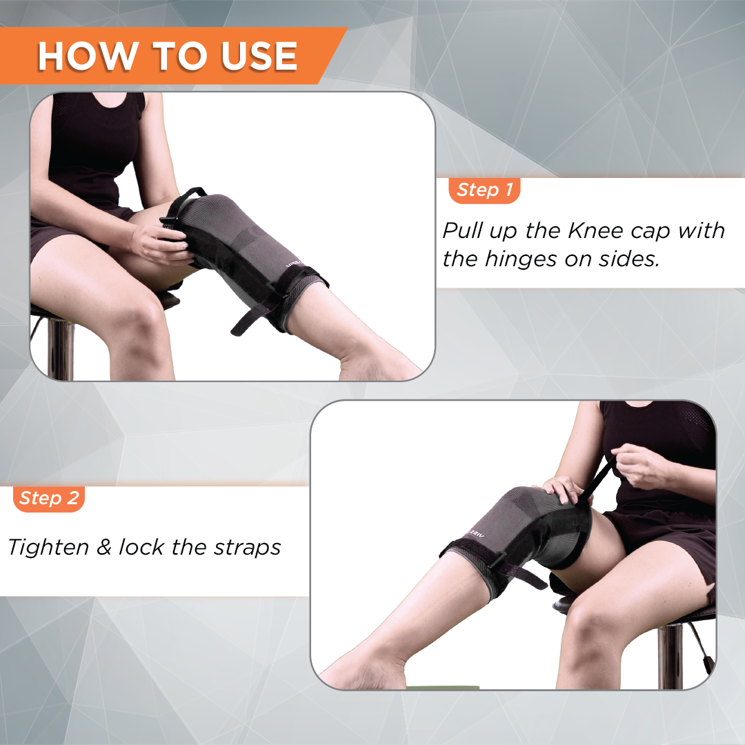Vissco Hinged Knee Cap | Supports the Knee joint with mediolateral hinges | Color - Grey (Single Piece)