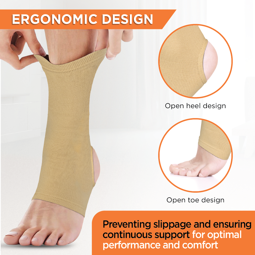 Vissco Anklet (Mild Support)| Provides Support to the Ankle Joint & Injured Ankles (Beige)