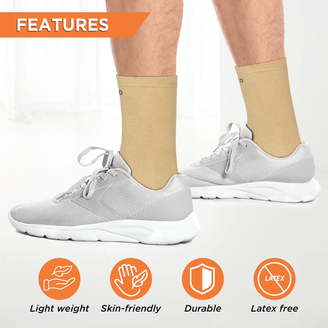 Vissco Anklet (Mild Support)| Provides Support to the Ankle Joint & Injured Ankles (Beige)