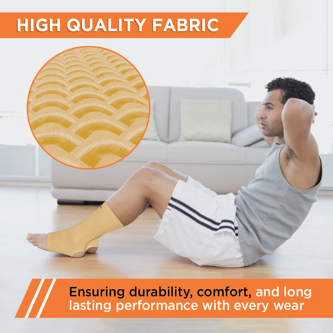 Vissco Anklet (Mild Support)| Provides Support to the Ankle Joint & Injured Ankles (Beige)