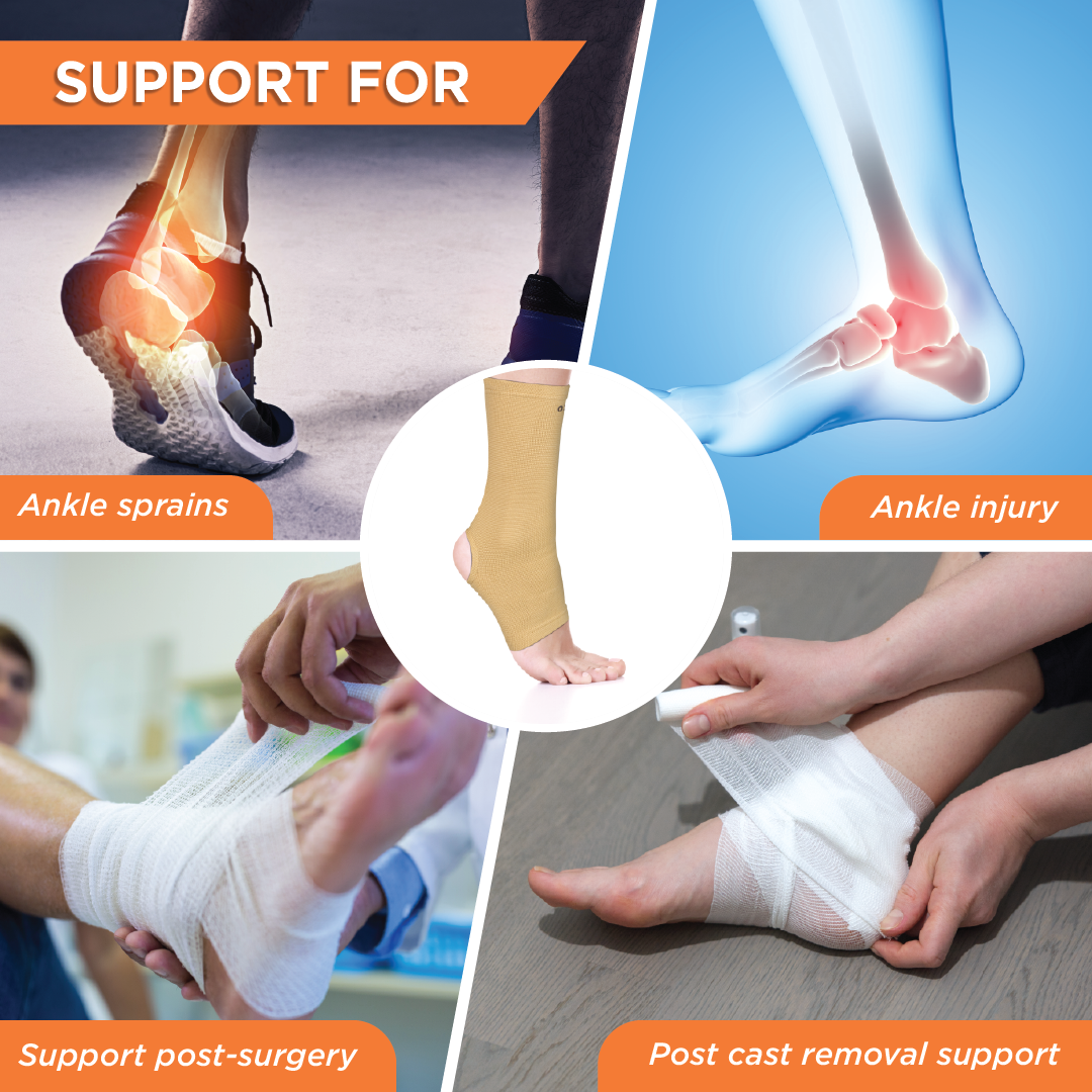 Vissco Anklet (Mild Support)| Provides Support to the Ankle Joint & Injured Ankles (Beige)