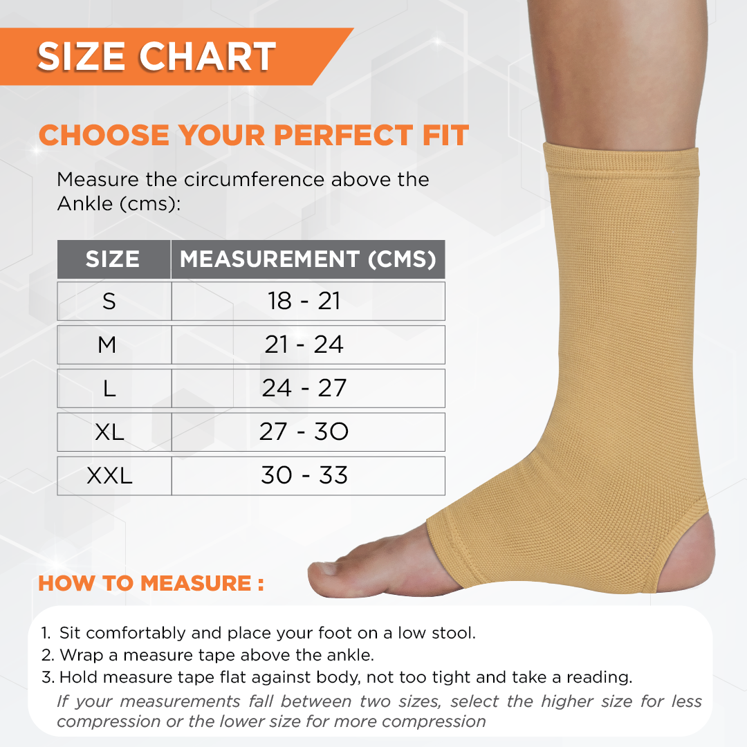 Vissco Anklet (Mild Support)| Provides Support to the Ankle Joint & Injured Ankles (Beige)