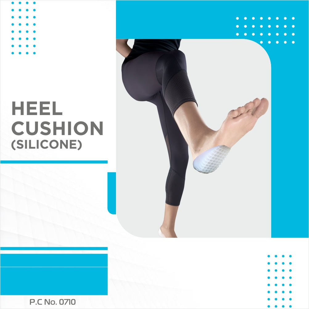 Vissco Silicone Heel Cushion | Foot Support | Shock Absorber | Joints Stress Reducer | Shoe Insole for Walking (Grey)