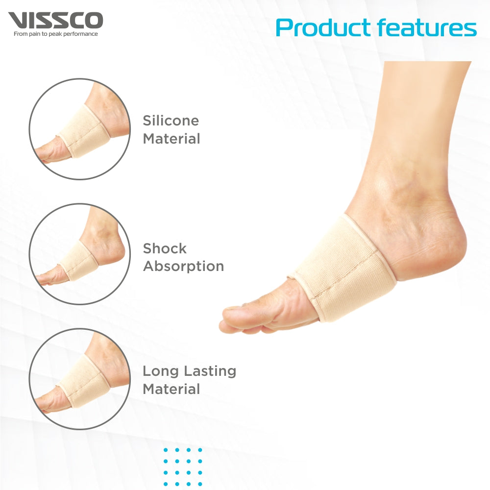 Vissco Metatarsal Silicone Cushion Support | Provides Support to the Metatarsals to Relieve Pain (Beige)