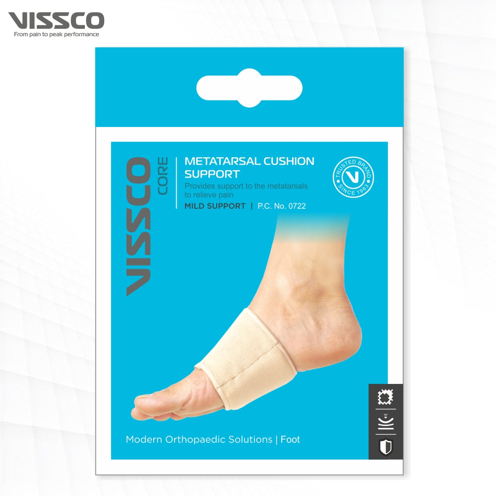 Vissco Metatarsal Silicone Cushion Support | Provides Support to the Metatarsals to Relieve Pain (Beige)
