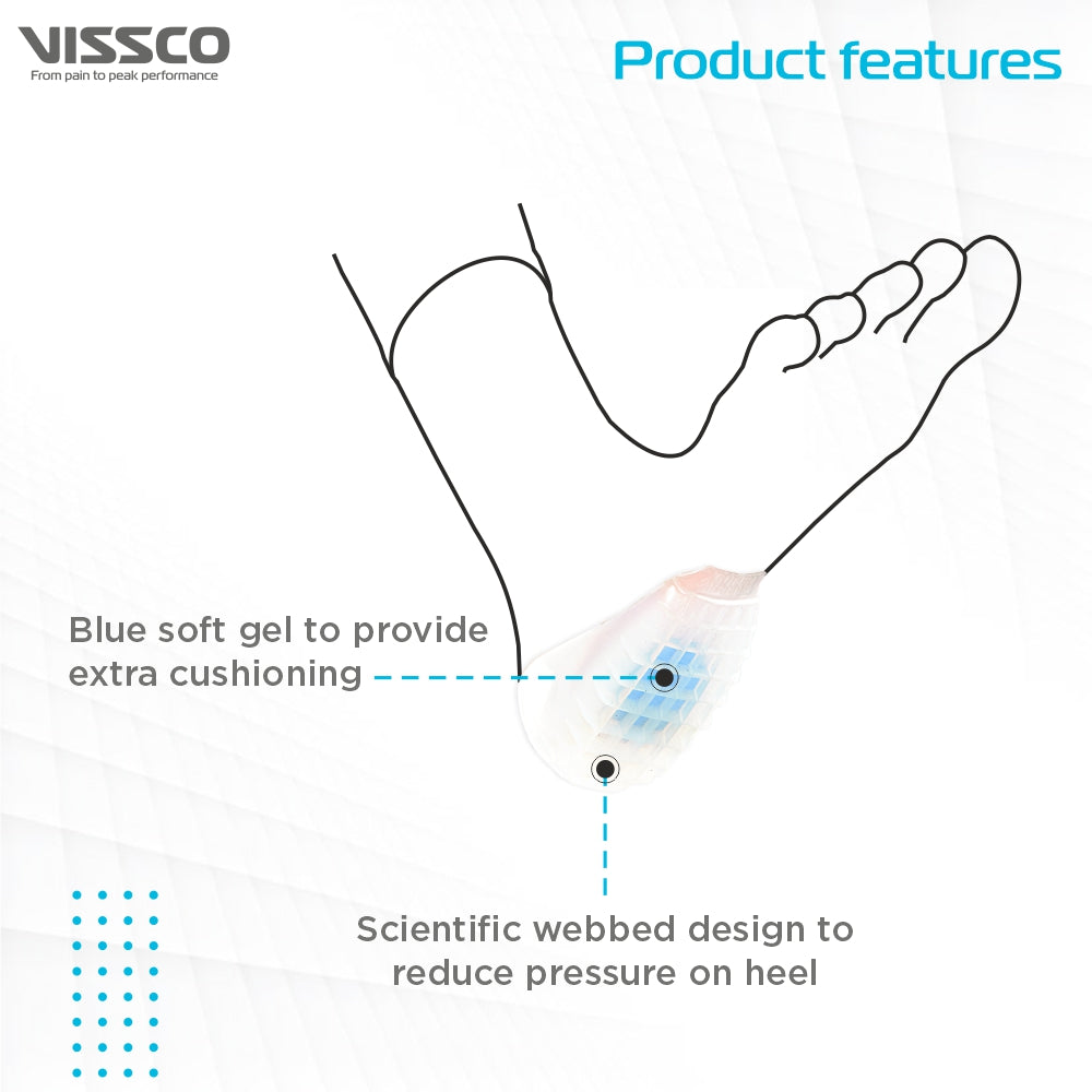 Vissco Heel Cushion with Blue Spot | Provides Shock Absorption & Reduces Pressure on the Heel (Blue)