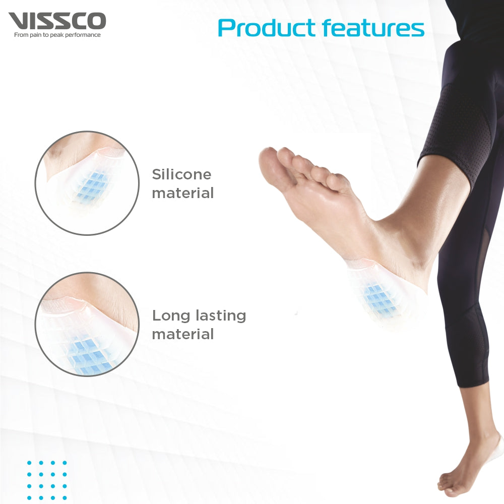 Vissco Heel Cushion with Blue Spot | Provides Shock Absorption & Reduces Pressure on the Heel (Blue)