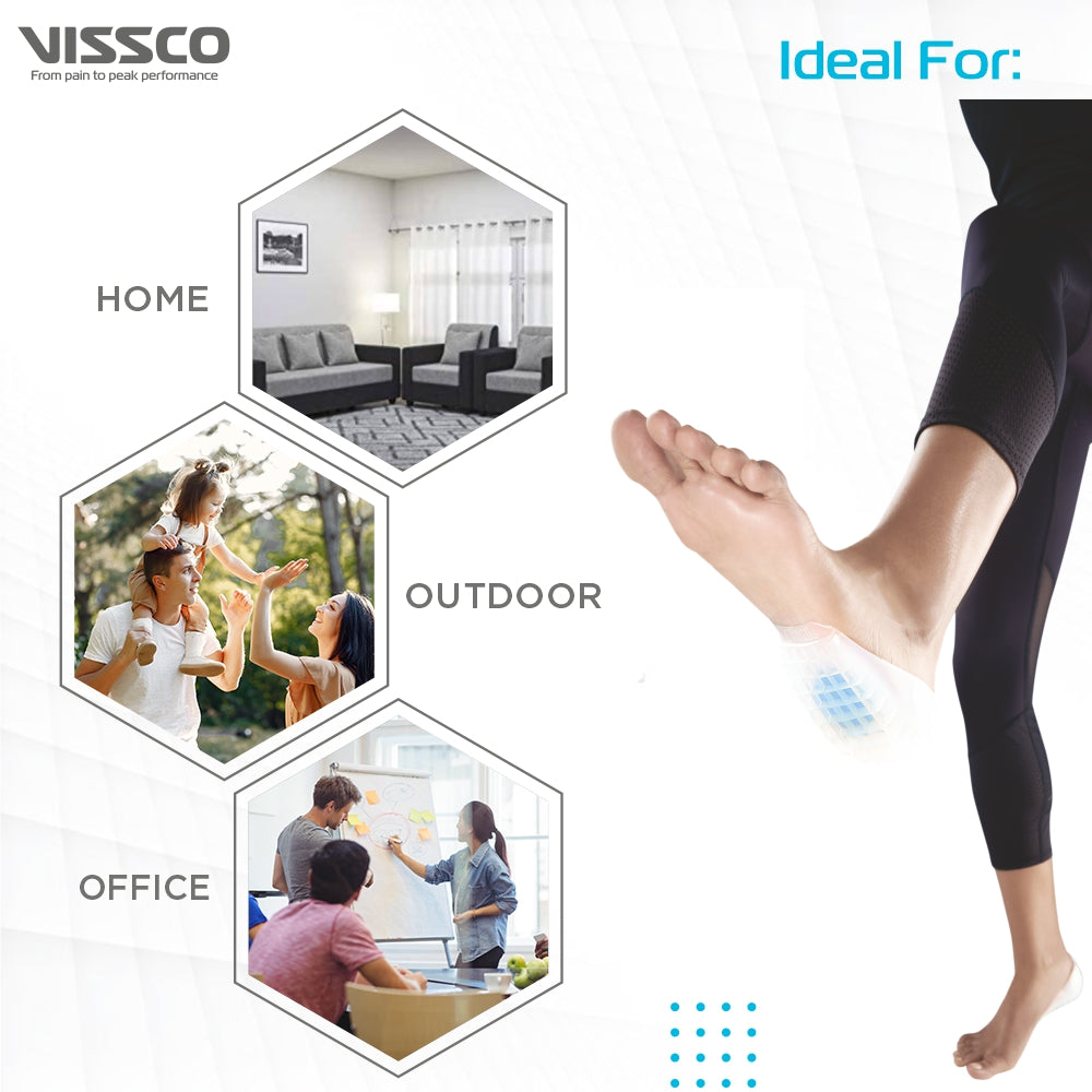 Vissco Heel Cushion with Blue Spot | Provides Shock Absorption & Reduces Pressure on the Heel (Blue)