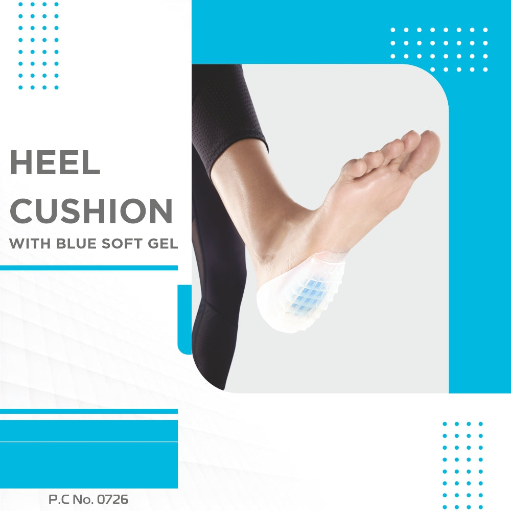 Vissco Heel Cushion with Blue Spot | Provides Shock Absorption & Reduces Pressure on the Heel (Blue)