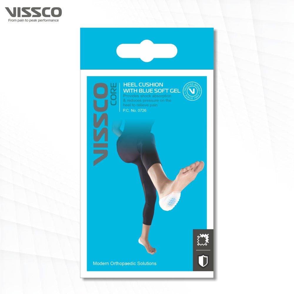Vissco Heel Cushion with Blue Spot | Provides Shock Absorption & Reduces Pressure on the Heel (Blue)