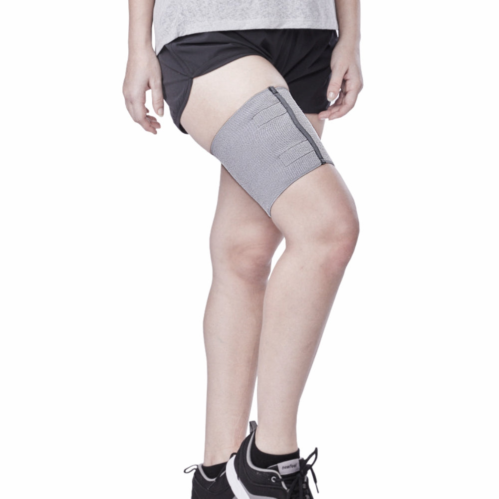 Vissco Loop Elastic Thigh Support | Provides Optimum Compression to Relieve Pain & Improves Blood Circulation (Grey)