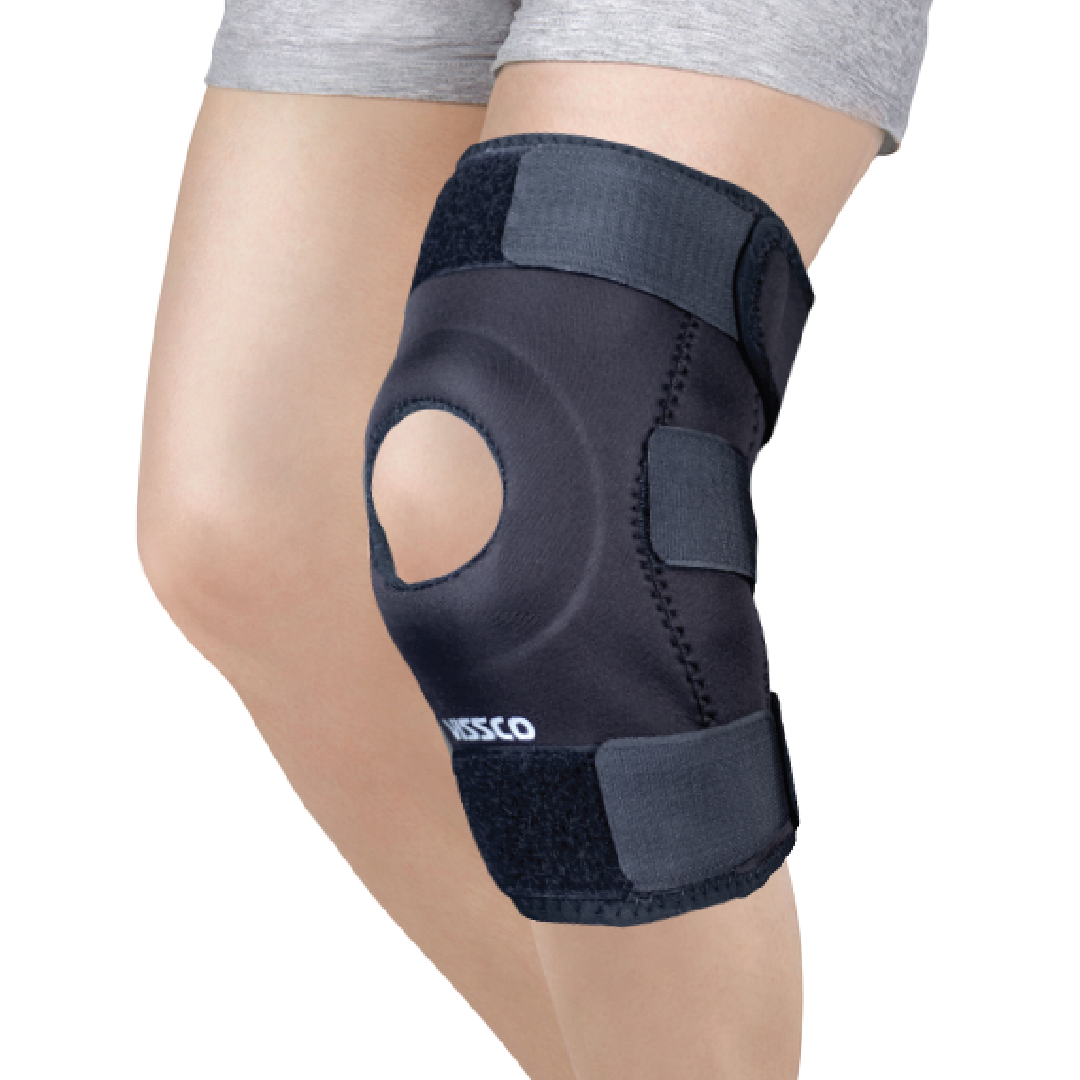 Vissco Functional Knee Support | Provides moderate support & stability to the Knee | Color - Black (Single Piece)