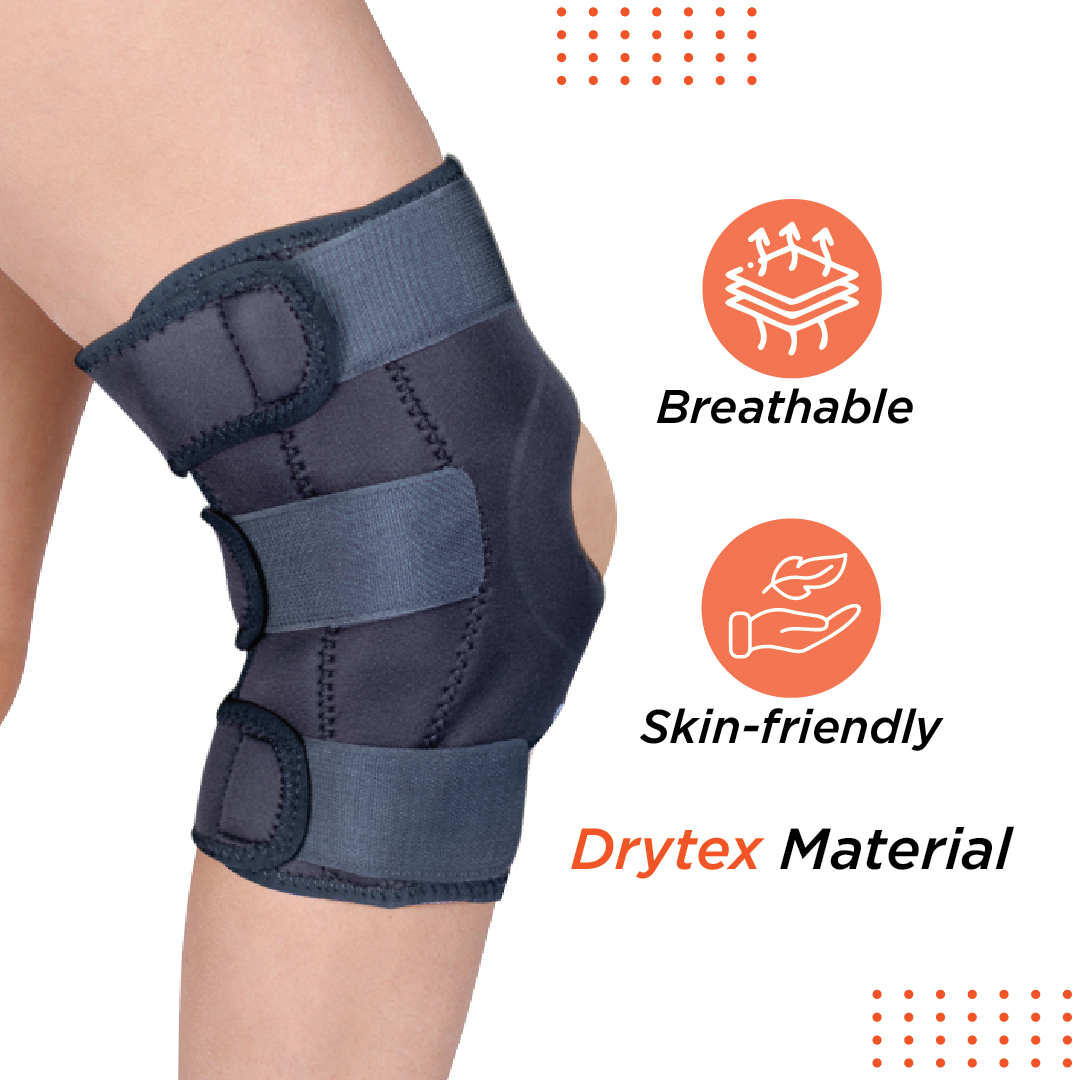 Vissco Functional Knee Support | Provides moderate support & stability to the Knee | Color - Black (Single Piece)
