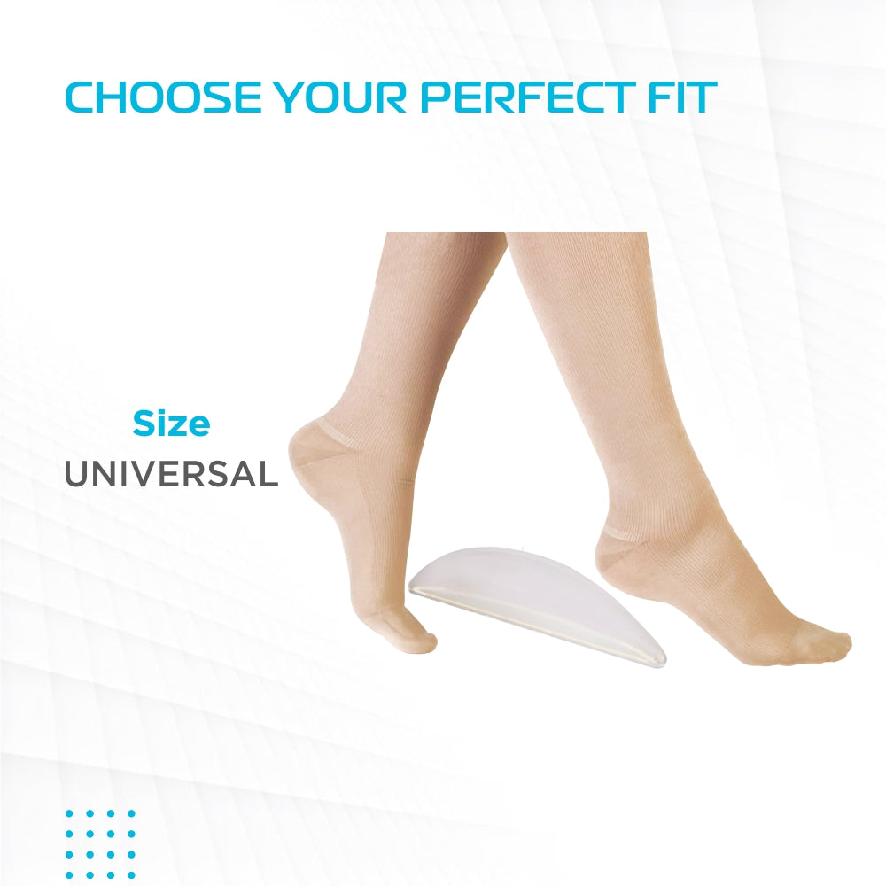 Vissco Silicone Medial Arch Support | Provides Balance & Structual Support to Flat Feet (Grey)