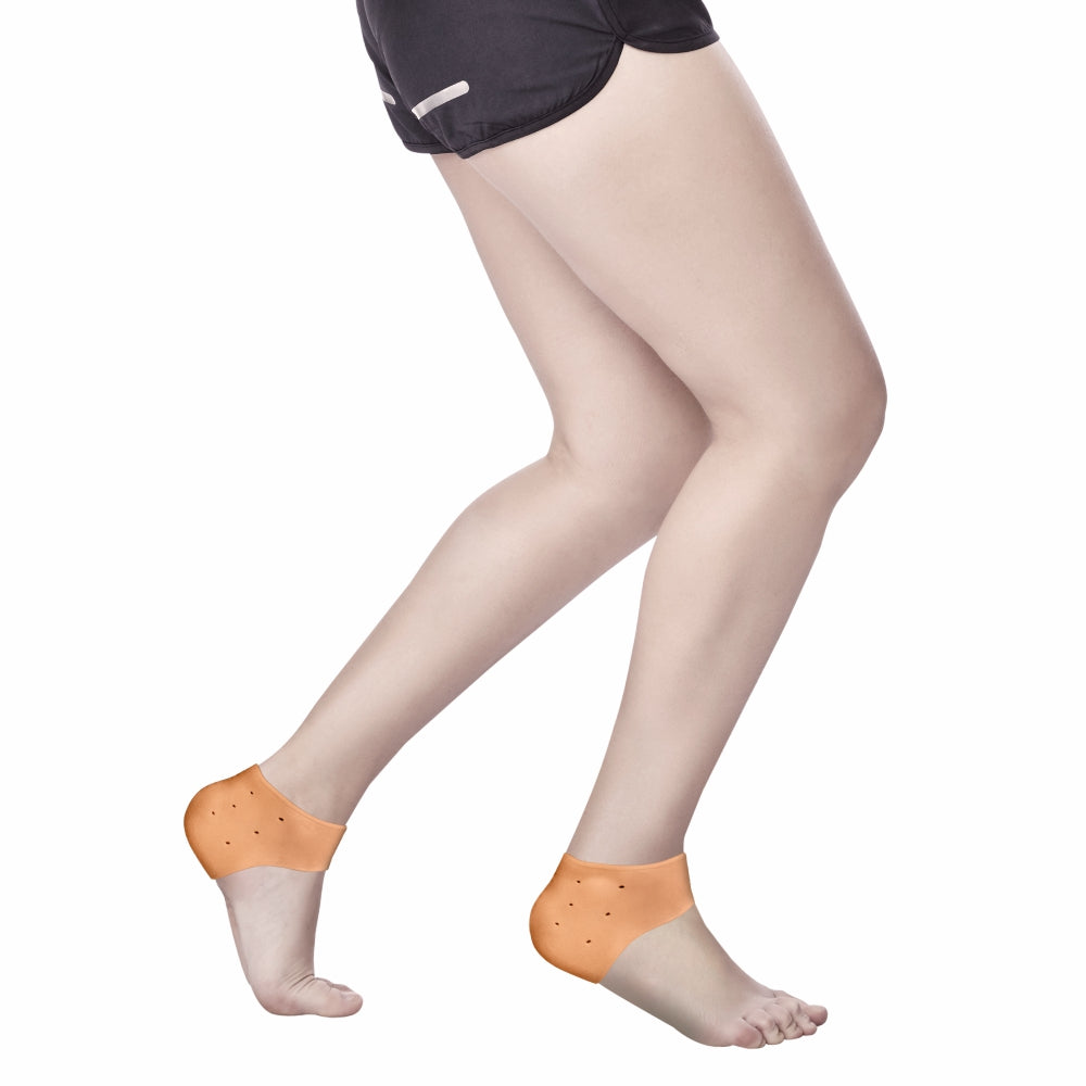 Vissco Silicone Anti-Crack Heel Protector | Provides Cushion & Reduces Pressure On the Heel to Relieve Pain (Beige)