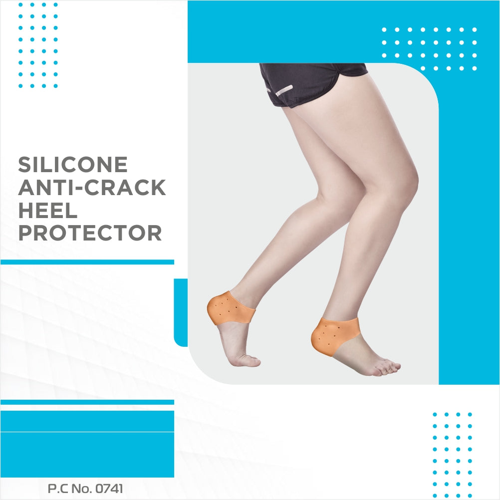 Vissco Silicone Anti-Crack Heel Protector | Provides Cushion & Reduces Pressure On the Heel to Relieve Pain (Beige)