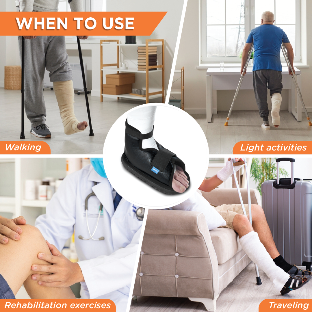 Vissco Cast Shoe | Waterproof Plaster Covering Shoe| Prevents Wear & Tear of the Cast Cover on Foot (Grey)