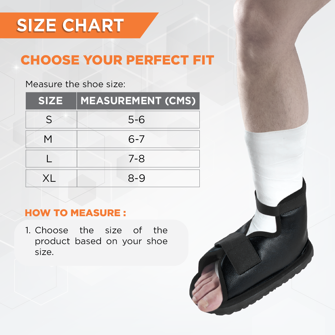 Vissco Cast Shoe | Waterproof Plaster Covering Shoe| Prevents Wear & Tear of the Cast Cover on Foot (Grey)